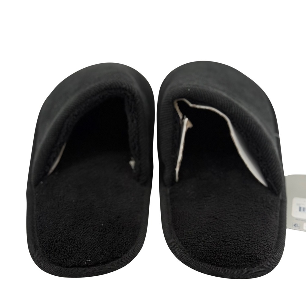 NEW George Mens 7-8 Slippers Black Scuff Textured House Shoes Cozy Loungewear - Picture 4 of 5